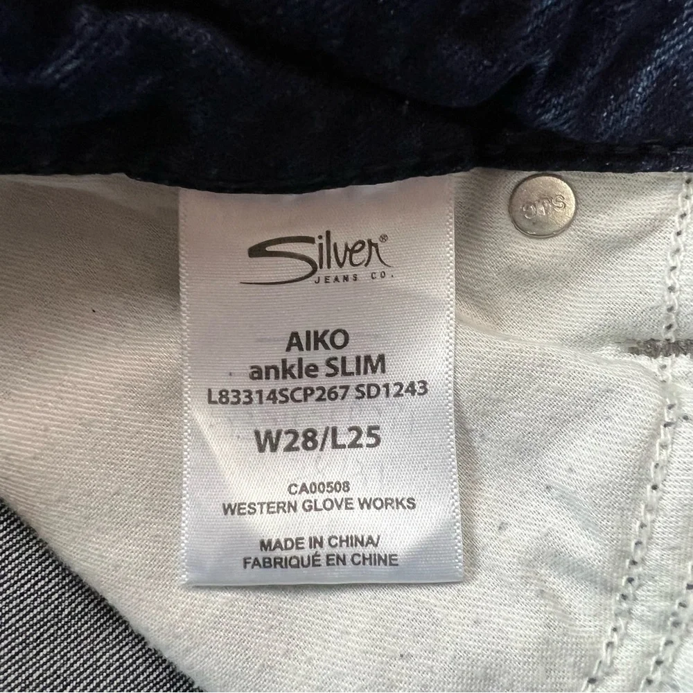 Silver Aiko Ankle Slim Destroyed Jeans
